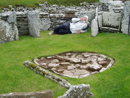 Helen tries out the bedroom at the Broch of Gurness